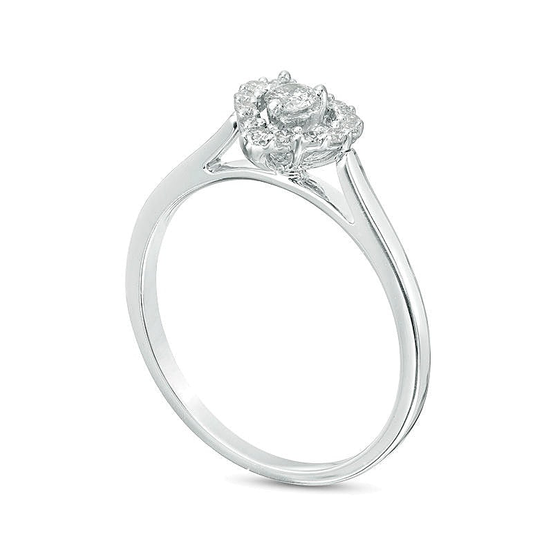 0.2 CT. TW Diamond Heart Frame Promise Ring in 10K White Gold