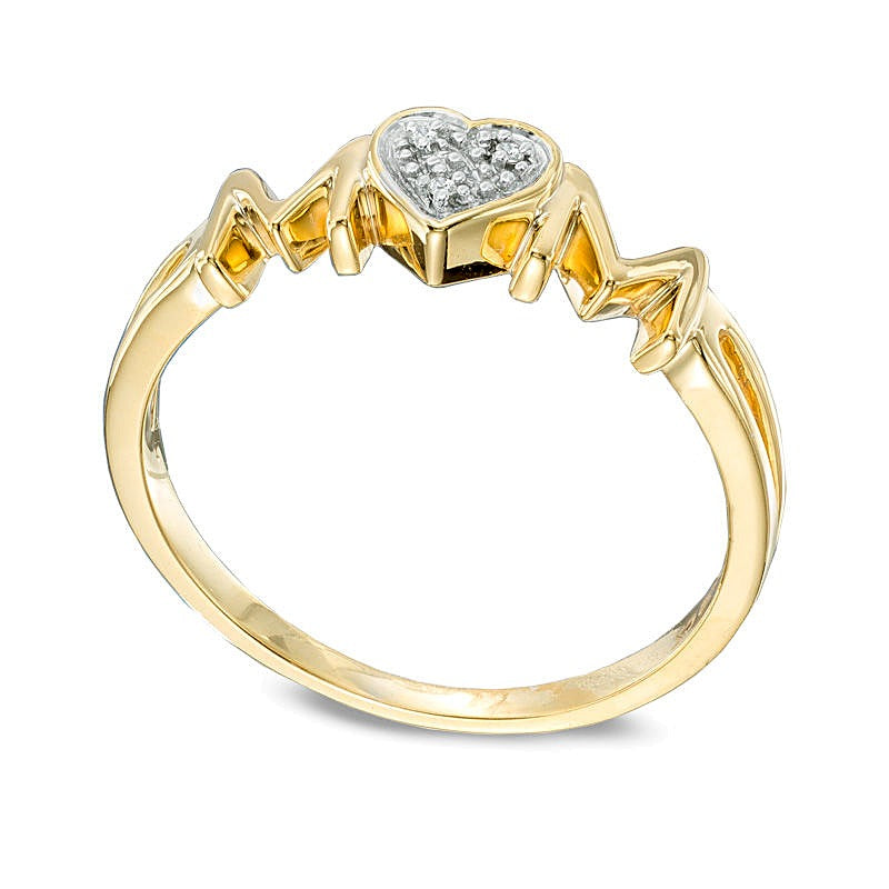 Diamond Accent "MOM" Ring in 10K Gold