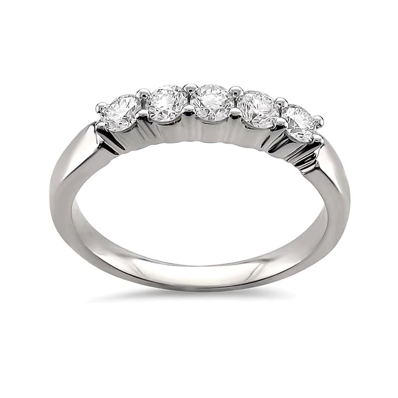 0.5 CT. TW Diamond Five Stone Ring in Platinum