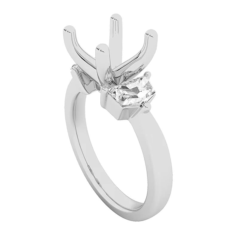 0.63 CT. TW Shield Lab-Grown Diamond Semi Mount in 14K White Gold (F/VS2)