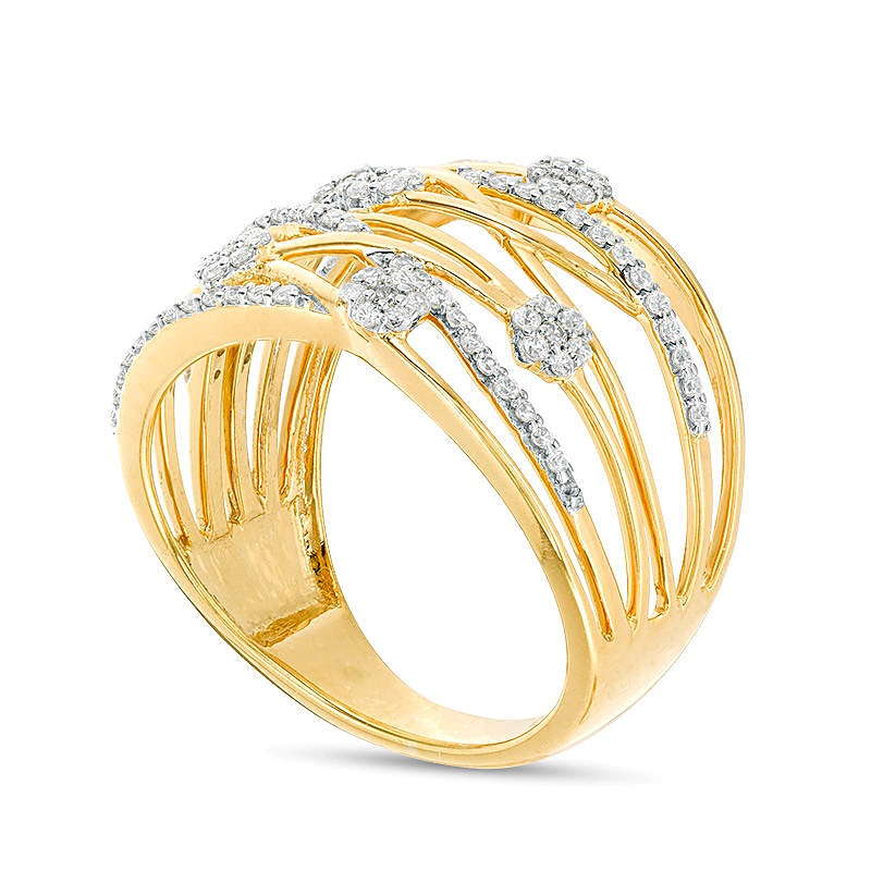 0.5 CT. TW Diamond Layered Orbit Ring in 14K Gold
