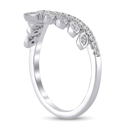 0.2 CT. TW Marquise-Frame Diamond Tiara Contour Band in 10K White Gold