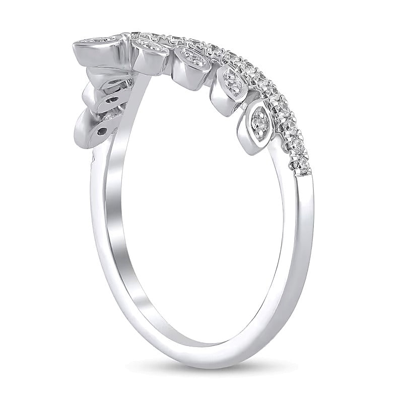 0.2 CT. TW Marquise-Frame Diamond Tiara Contour Band in 10K White Gold
