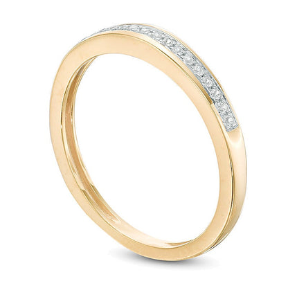 0.07 CT. TW Diamond Channel Anniversary Band in 10K Gold