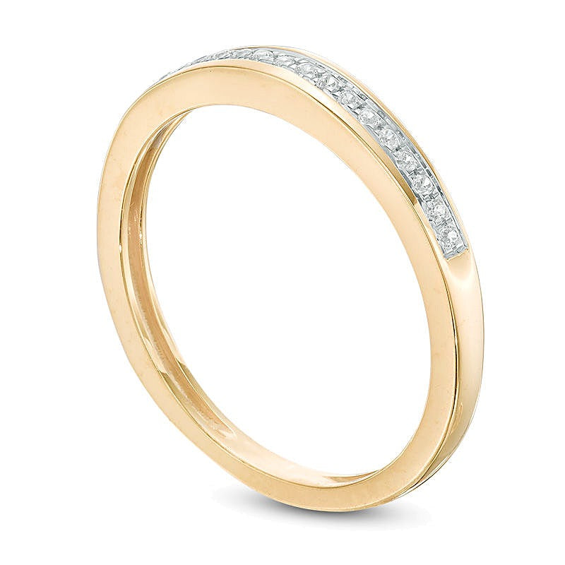 0.07 CT. TW Diamond Channel Anniversary Band in 10K Gold