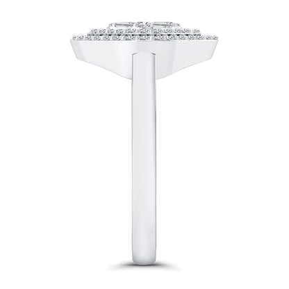 0.33 CT. TW Princess Multi-Diamond Maze Outline Ring in 10K White Gold
