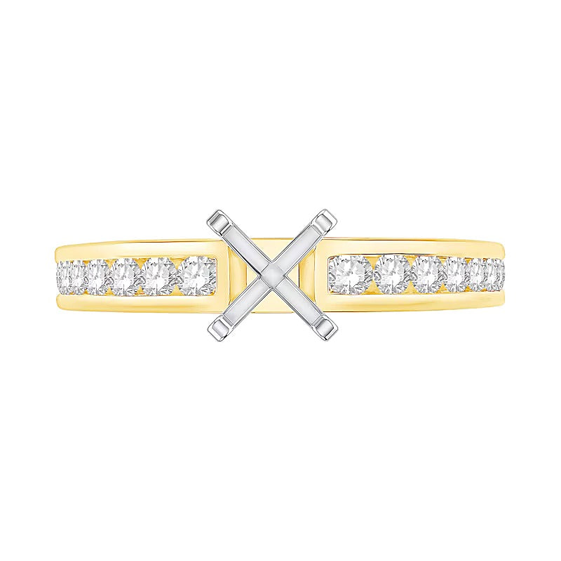 0.38 CT. TW Channel-Set Diamond Solitaire Semi Mount in 14K Gold