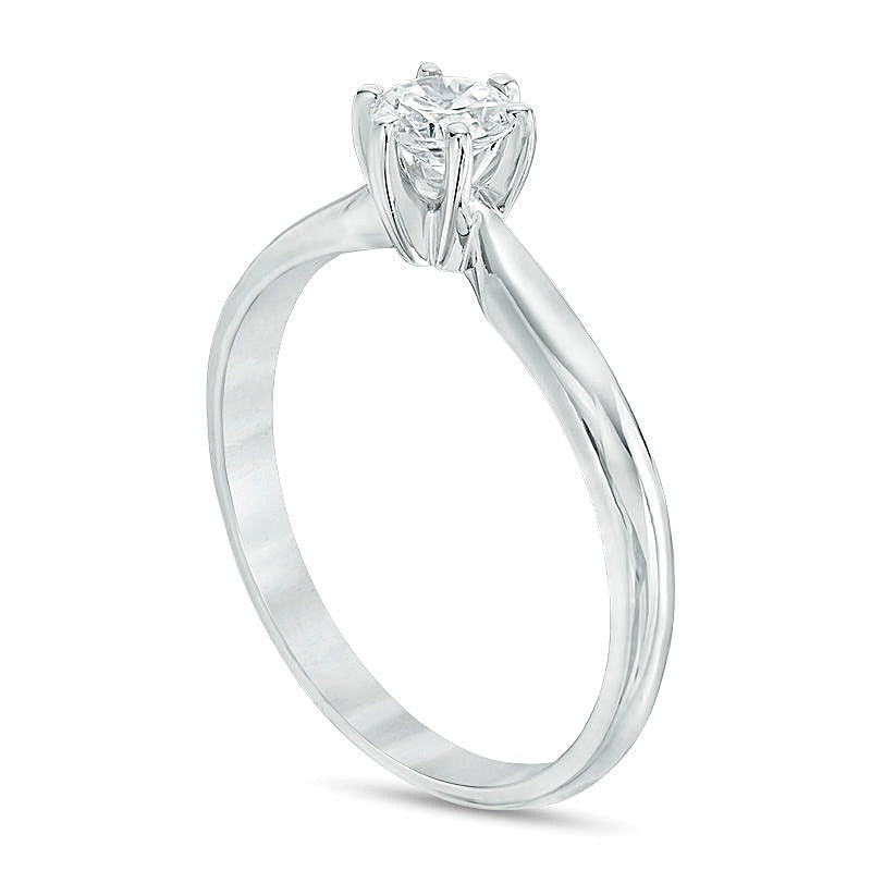 0.33 CT. Diamond Solitaire Engagement Ring in 14K White Gold (I/I2)