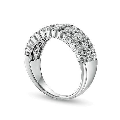 2.0 CT. TW Diamond Multi-Row Anniversary Ring in 14K White Gold