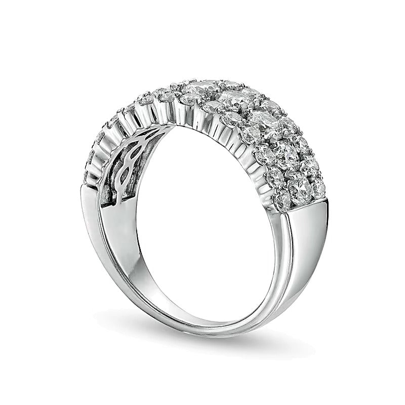 2.0 CT. TW Diamond Multi-Row Anniversary Ring in 14K White Gold
