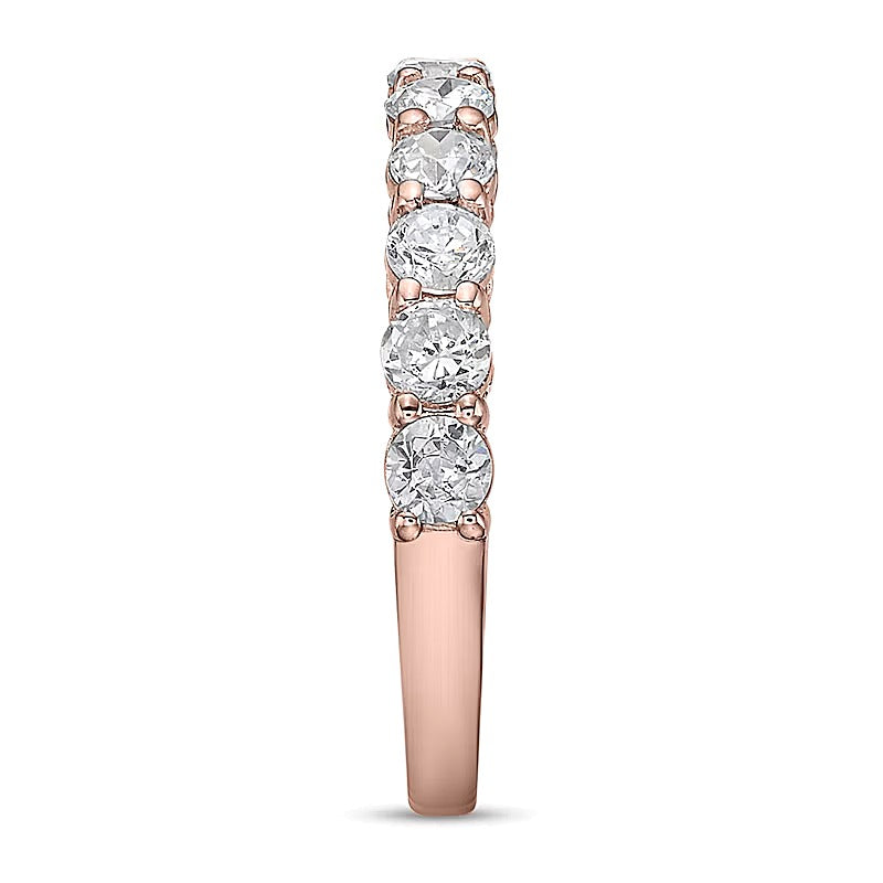 1.25 CT. TW Diamond Eleven Stone Band in 10K Rose Gold (I/I2)
