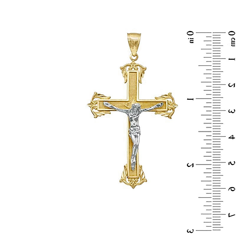 Large Crucifix Charm in 10K Two-Tone Gold