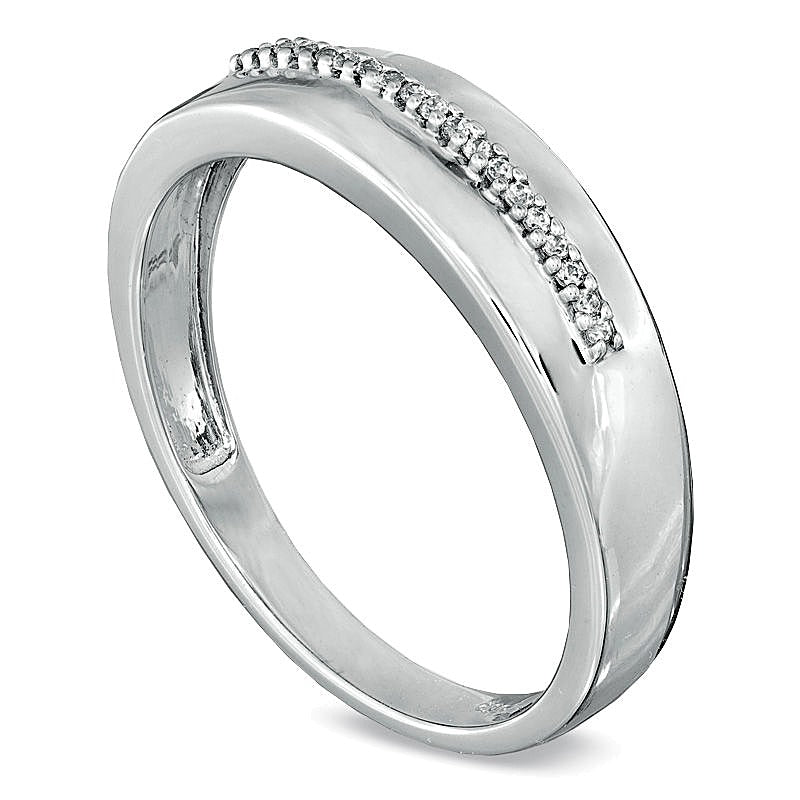 Diamond Accent Wedding Band in 10K White Gold