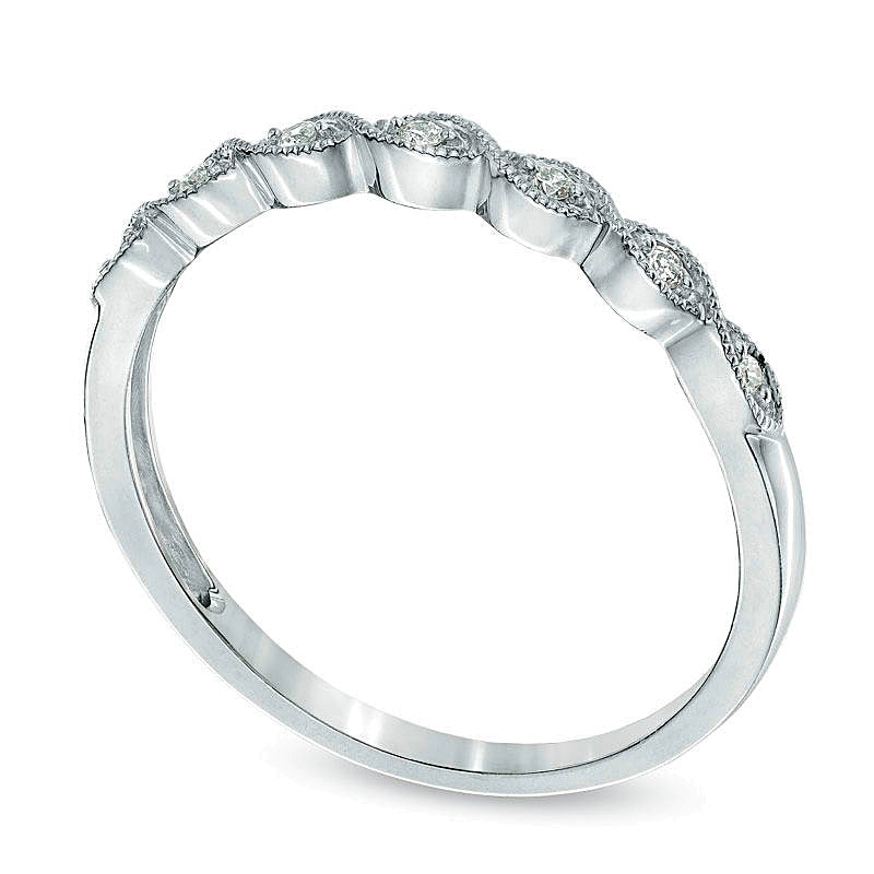 Diamond Accent Milgrain Band in 10K White Gold