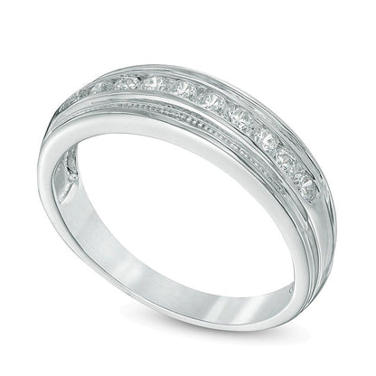 0.5 CT. TW Diamond Wedding Band in 10K White Gold