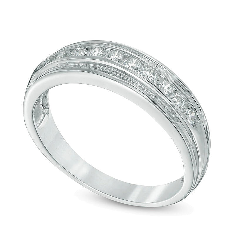 0.5 CT. TW Diamond Wedding Band in 10K White Gold