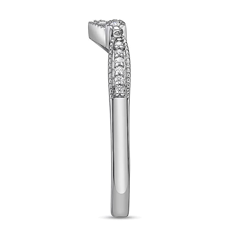 0.1 CT. TW Diamond Contour Band in 10K White Gold