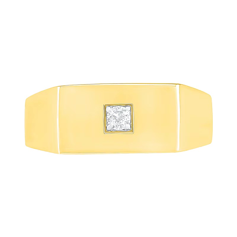 0.07 CT. Diamond Solitaire Square-Top Wedding Band in 10K Gold