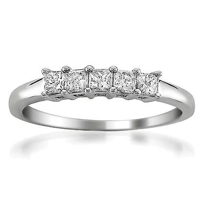 0.5 CT. TW Princess-Cut Diamond High Profile Five Stone Ring in 14K White Gold