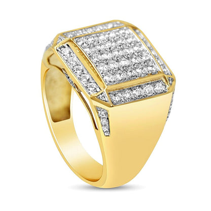 2.13 CT. TW Multi-Diamond Frame Square-Top Ring in 10K Gold