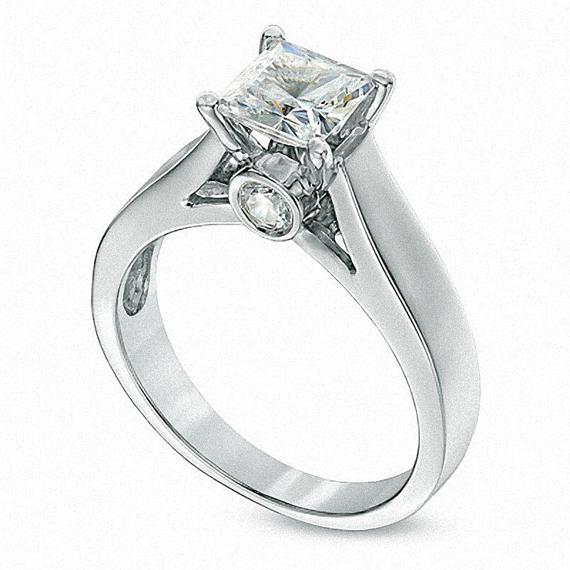 1.2 CT. TW Princess-Cut Diamond Engagement Ring in 14K White Gold (J/I2)