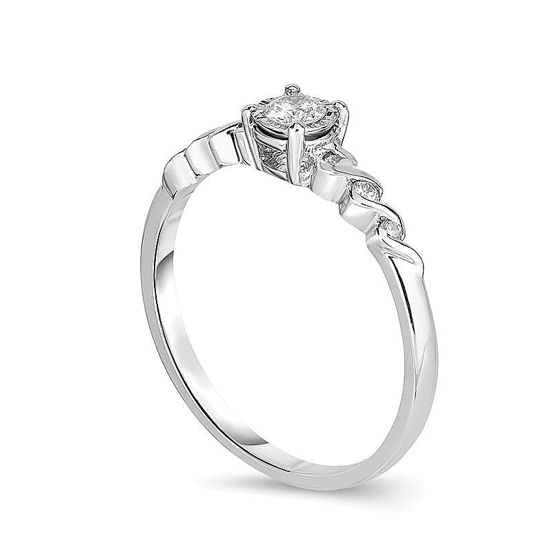 0.17 CT. TW Diamond Twist Promise Ring in 10K White Gold