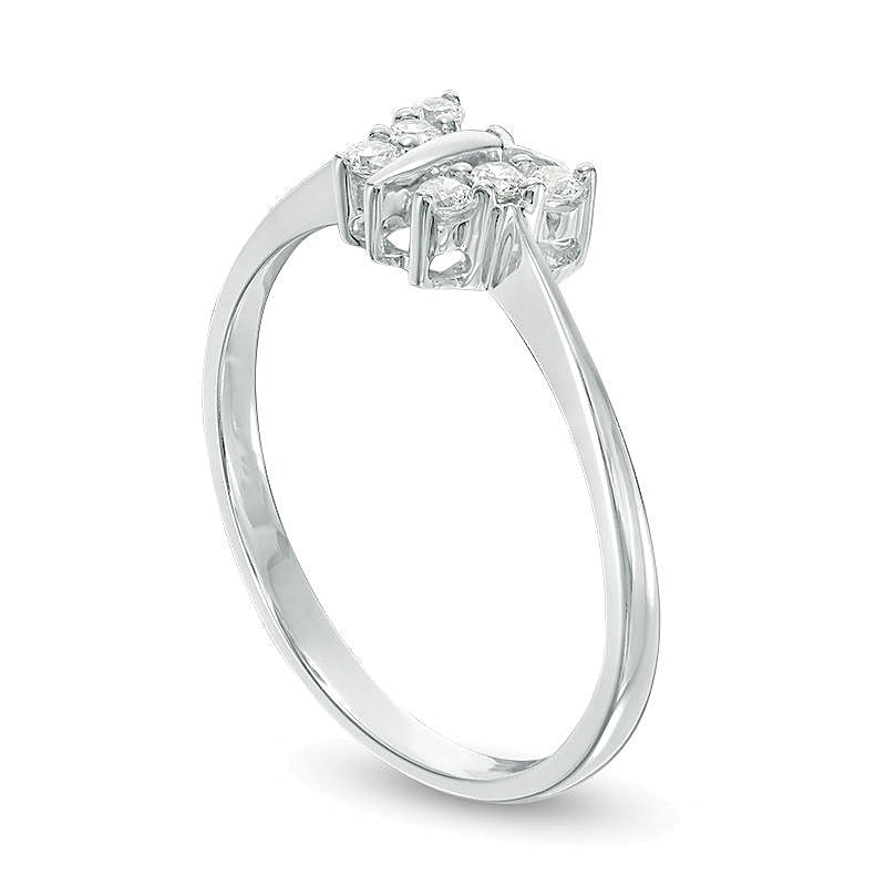 0.17 CT. TW Diamond Butterfly Ring in 14K White Gold