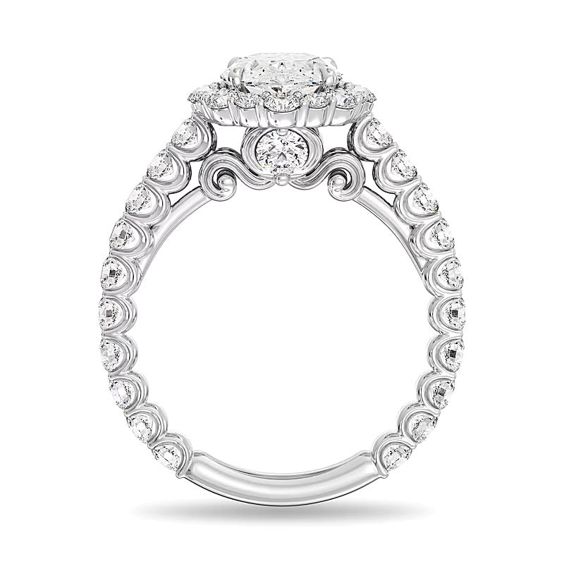 Enchanted Star Cinderella 3.5 CT. TW Oval Lab-Grown Diamond Frame Engagement Ring in 14K White Gold