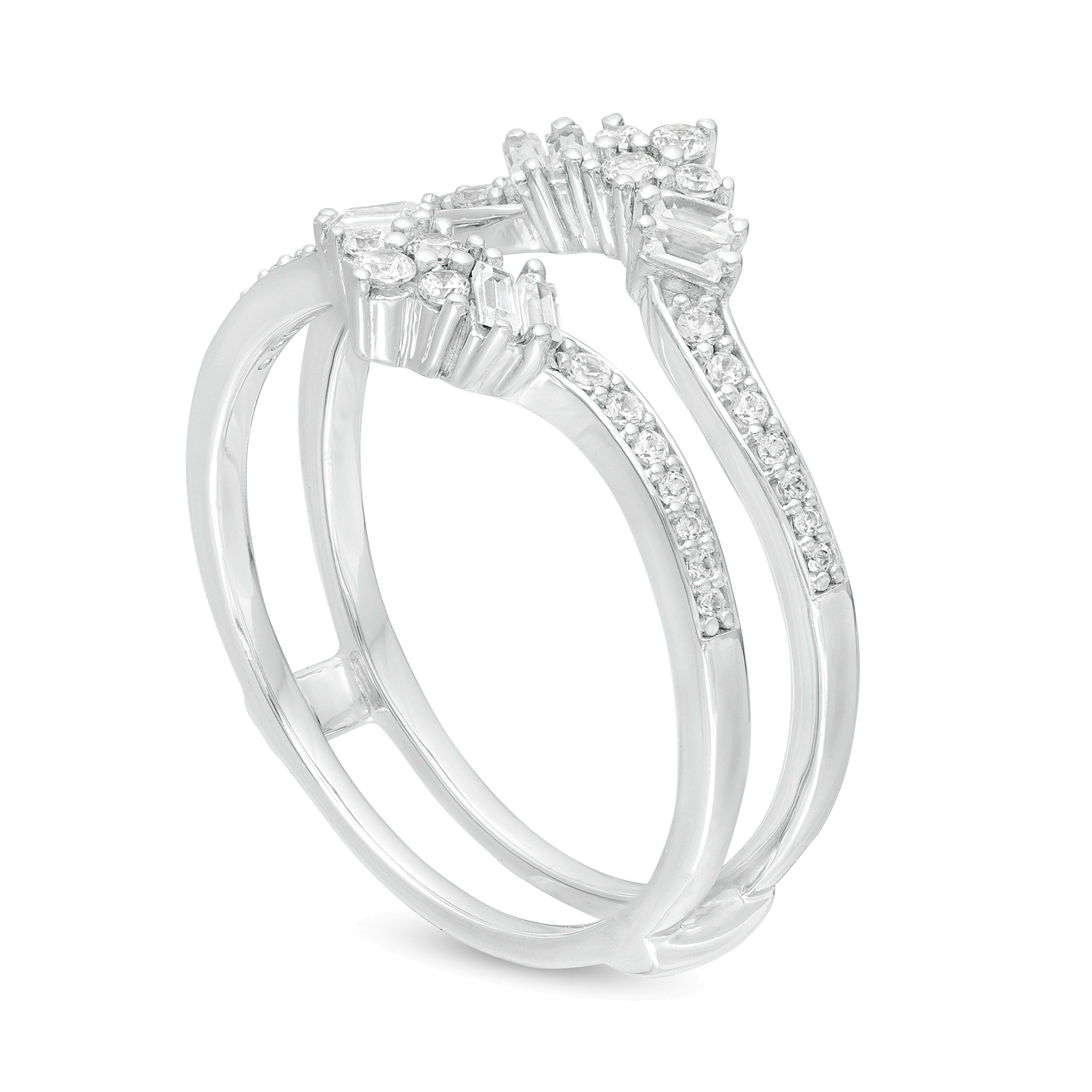 0.38 CT. TW Diamond Crown Solitaire Enhancer in 14K White Gold