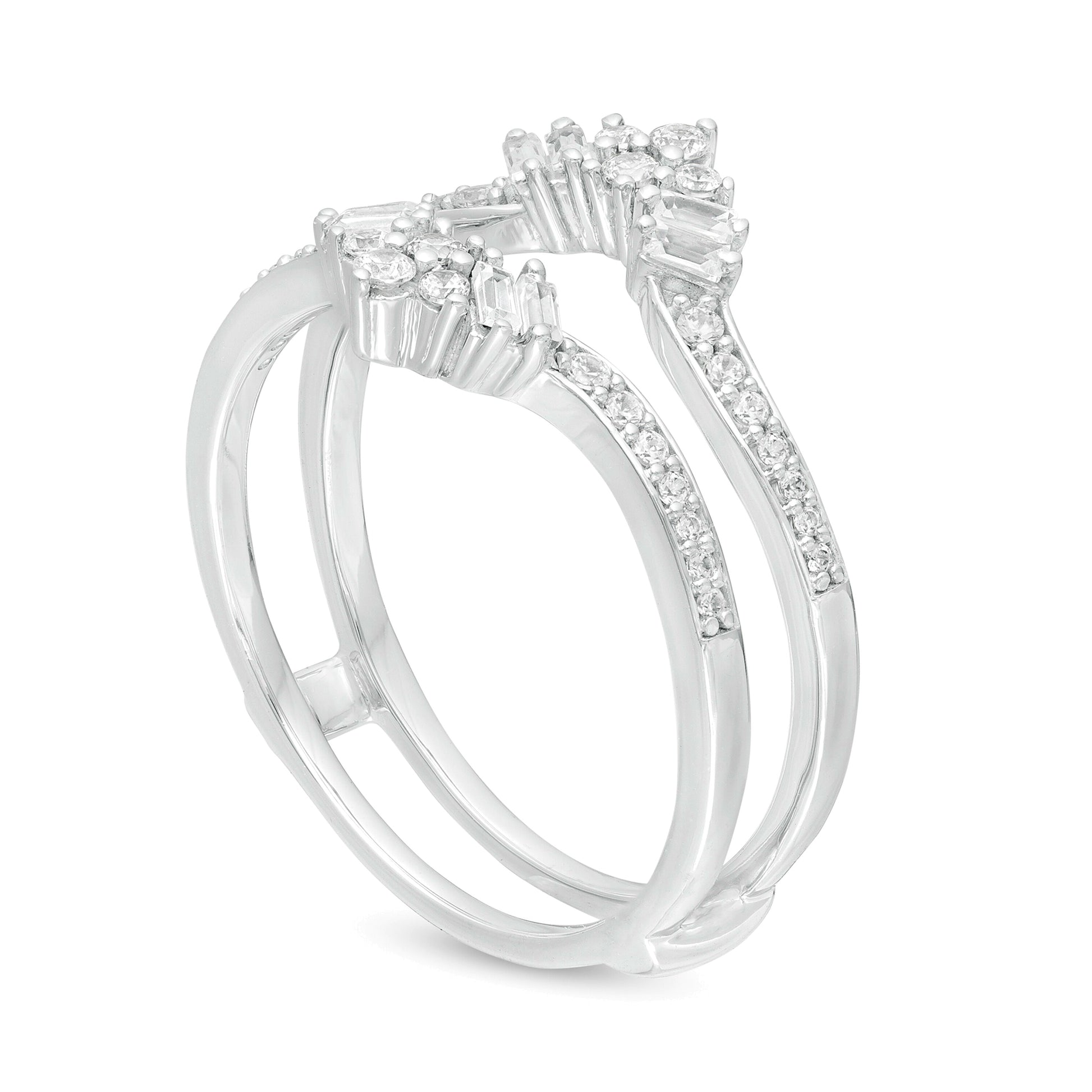 0.38 CT. TW Diamond Crown Solitaire Enhancer in 14K White Gold