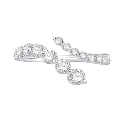 1.0 CT. TW Lab-Grown Diamond Bypass Ring in 10K White Gold (F/VS2)