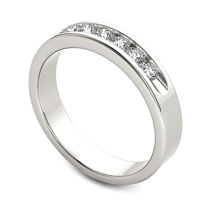 0.5 CT. TW Diamond Seven Stone Wedding Band in 14K White Gold