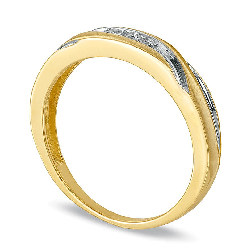 Diamond Accent Swirl Wedding Band in 10K Gold