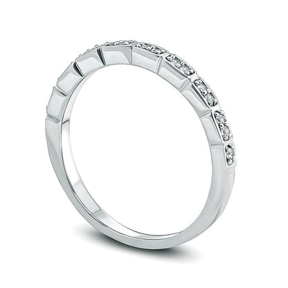 0.13 CT. TW Diamond Duos Anniversary Band in 10K White Gold