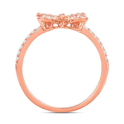 0.33 CT. TW Diamond Butterfly Ring in 10K Rose Gold