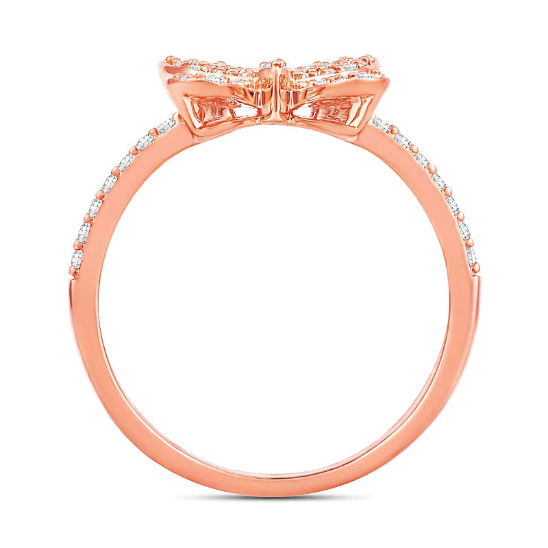 0.33 CT. TW Diamond Butterfly Ring in 10K Rose Gold