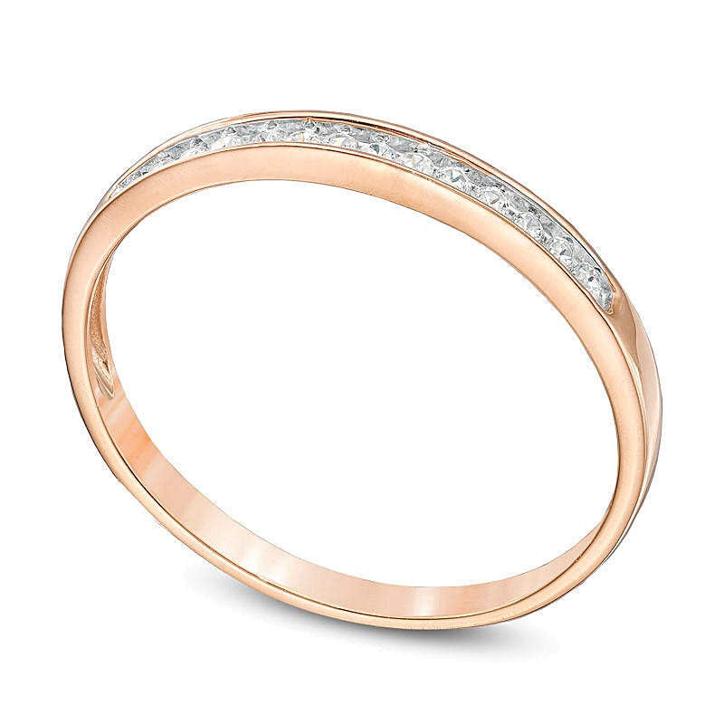 0.1 CT. TW Diamond Anniversary Band in 10K Rose Gold