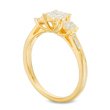 0.33 CT. TW Multi-Diamond Three Stone Engagement Ring in 10K Gold
