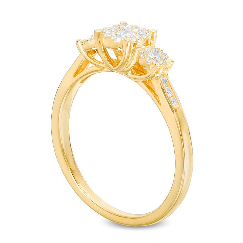 0.33 CT. TW Multi-Diamond Three Stone Engagement Ring in 10K Gold