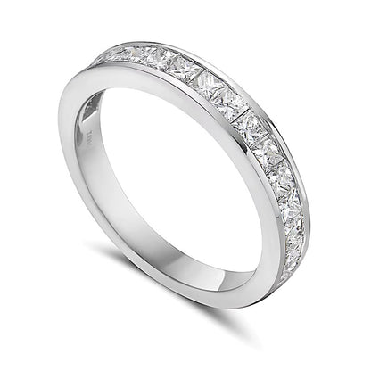1.0 CT. TW Princess-Cut Diamond Anniversary Band in 10K White Gold