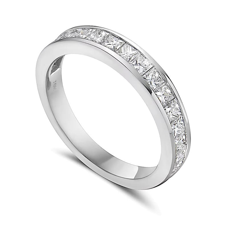1.0 CT. TW Princess-Cut Diamond Anniversary Band in 10K White Gold
