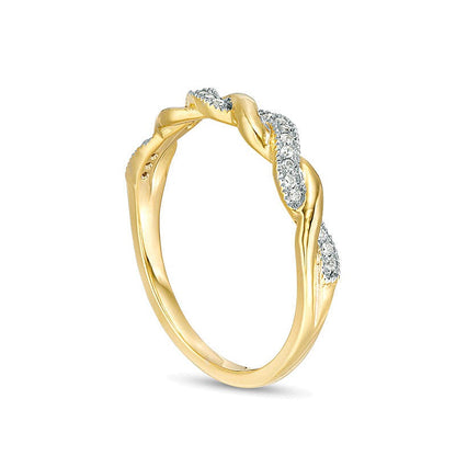 0.1 CT. TW Diamond Twist Vintage-Style Band in 10K Gold