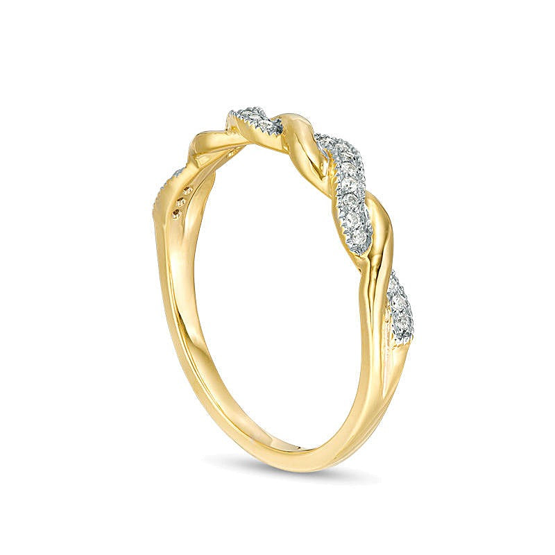 0.1 CT. TW Diamond Twist Vintage-Style Band in 10K Gold