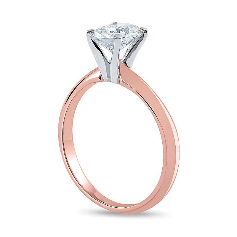 1.0 CT. Oval Lab-Grown Diamond Solitaire Engagement Ring in 14K Rose Gold (F/VS2)