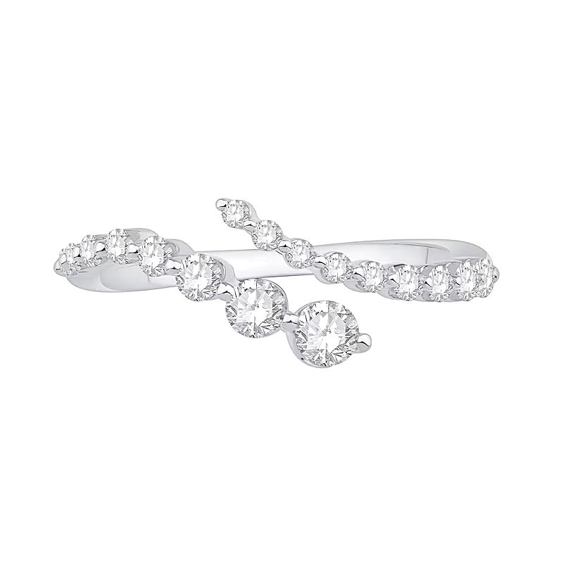 0.5 CT. TW Lab-Grown Diamond Bypass Ring in 10K White Gold (F/VS2)