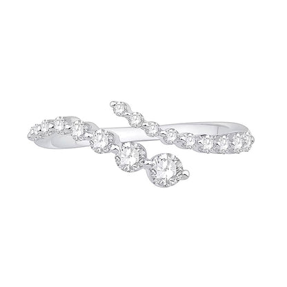 0.5 CT. TW Lab-Grown Diamond Bypass Ring in 10K White Gold (F/VS2)