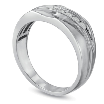 0.25 CT. TW Diamond Seven Stone Wedding Band in 10K White Gold