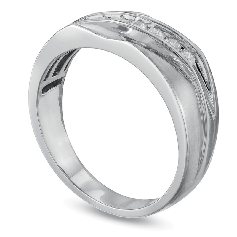 0.25 CT. TW Diamond Seven Stone Wedding Band in 10K White Gold