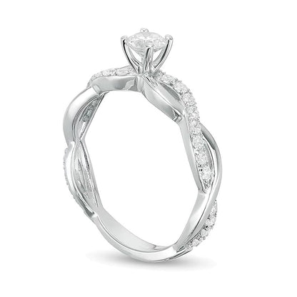 1.0 CT. TW Diamond Twist Engagement Ring in 14K White Gold