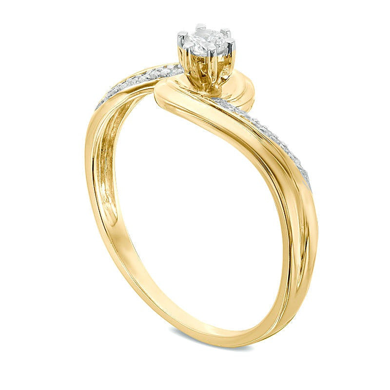 Diamond Accent Bypass Promise Ring in 10K Gold